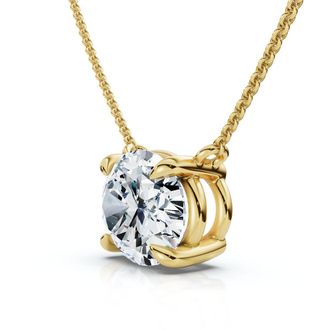 Pompeii3 Certified 2Ct Diamond Oval Solitaire Pendant 14k Gold 18 Womens Chain Lab Grown