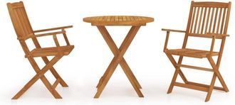 vidaXL Comedor De Jard&iacute;n Plegable 3 Piezas Madera Maciza De Acacia Vidaxl