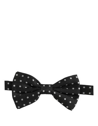 Dolce & Gabbana Polka Dot Silk Bow Tie - Black