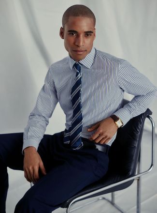 Le 31 Mens Pyjama-stripe shirt Modern fit