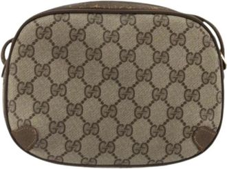 Gucci Pre-owned Vintage Cross Body Bag - Dames - Vintage Schoudertas - Beige - ONE Size - Leer - Vintage