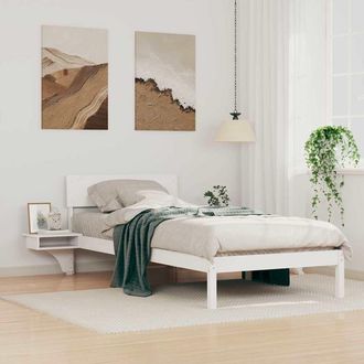vidaXL Rete Letto Con Comodini Bianco Legno Di Pino Massello - Vidaxl