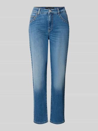 Marc Cain Slim Fit Jeans aus Baumwoll-Mix mit Nietenbesatz in Jeansblau, Gr&ouml;&szlig;e 34