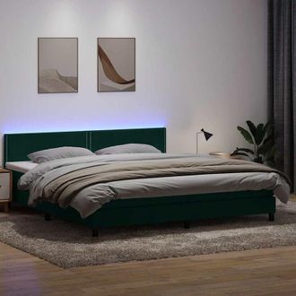 vidaXL Cama Box Spring Con Colch&oacute;n Terciopelo Verde Oscuro 180x220 Cm Vidaxl