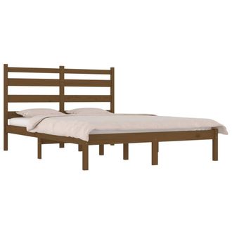 Berkfield Home Beautiful Bed Frame Honey Brown Solid Wood Pine 200x200 cm
