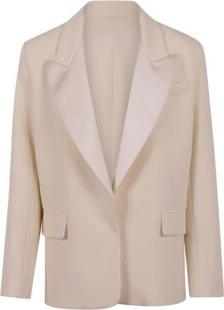 Federica Tosi Blazer Over Monopetto Frescolana - Dames - Blazers - Beige - S - Wol - Jassen