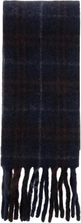 Burberry Narrow Check Scarf - Dames - Wintersjaals - Blauw - ONE Size - Wol - Accessoires