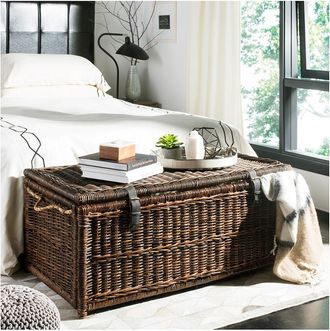 Jonathan Y Designs Caden Wicker Storage Trunk