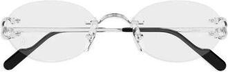 Cartier Glasses, unisex, Gray, Size: 52 MM Rimless Eyeglasses