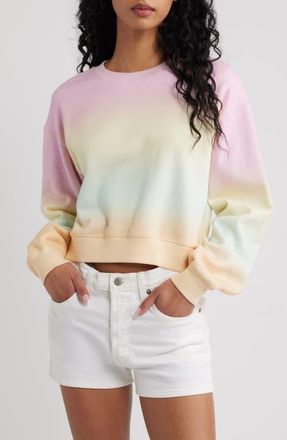 LoveShackFancy Emparo Crewneck Sweatshirt in Pacific Glow at Nordstrom, Size Xx-Large
