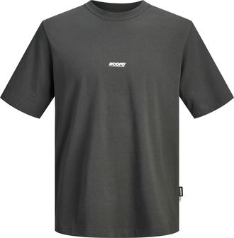 Jack & Jones Plus Size T-Shirt JCOCLUB BACK TEXT PRINT TEE SS CN PLS, Herren, Gr. 4XL, asphalt, Jersey, Obermaterial: 100% Baumwolle, JACK & JONES PLUSSIZE, bedruckt, regula