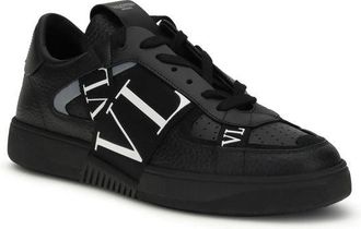Valentino Garavani Mens Black Calf Leather Bos Taurus Athletic Sneakers