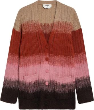 Fendi Maglia Cardigan Corto - Dames - Vesten - Veelkleurig - S - Wol - Truien & Vesten