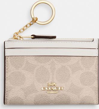 Coach Mini Skinny Id Case In Signature Canvas