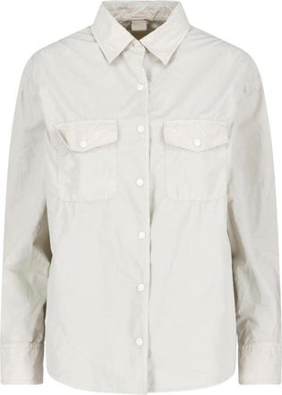 Aspesi Neutral Classic Collar Snap Button Shirt