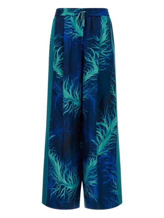 F.R.S. F. R.S. Womens Printed Silk Trousers