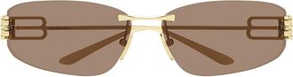 Balenciaga Sunglasses Bb0484 S 004 Gold/Brown Women