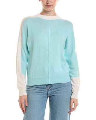 Fort&eacute; Cashmere Pop Trim Dolman Cashmere Sweater