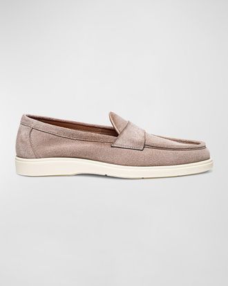 Santoni Men & apos;s Detroit Suede Rubber-Sole Penny Loafers