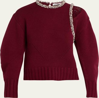 SIMKHAI Monroe Embellished Cut-Out Sweater