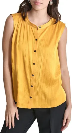 DKNY Dkny Sleeveless Crinkle Top