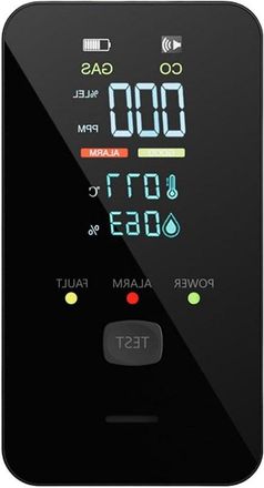OEM Detector De Mon&oacute;xido De Carbono - Detector De Gas - Seguridad En El Hogar - Monitor 4 En 1 - 6,5 X 11,2 X 6,5 Cm - Negro
