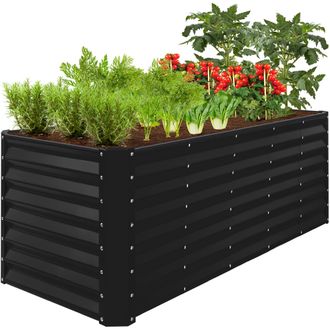 Best Choice Products 8x2x2ft Outdoor Metal Raised Garden Bed, Planter Box for Vegetables, Flowers, Herbs