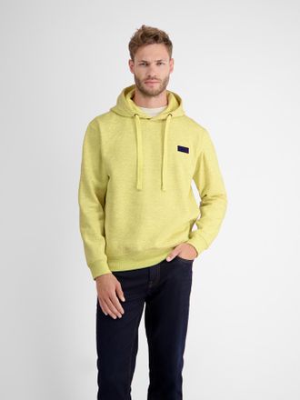 Lerros Hoodie LERROS LERROS Sweat-Hoodie in weicher Strukturqualit&auml;t, Herren, Gr. S, gelb (pure lemon), 80% Baumwolle, 20% Polyester, Sweatshirts Hoodie