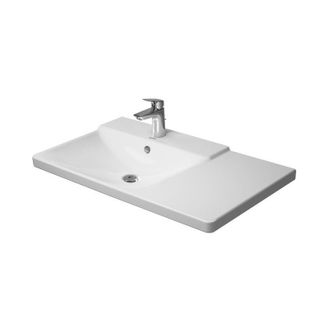 Duravit Duravit P3 Comforts Mueble Lavabo Lavabo Izquierdo Con Plataforma Para Grifo Rebosadero 850x500mm Sin Orificio Para Grifer&iacute;a Blanco