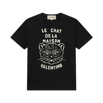 Valentino Camiseta con estampado Le Chat De La Maison - Tops - Mujer - Negro - S