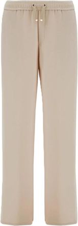 Herno Rechte satijnen broek - Dames - Straight fit broeken - Beige - L - Satijn - Broeken
