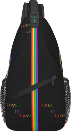 Generic Pride Rainbow Gay Shoulder Bag Trendy Cross Body Bag Lightweight Chest Backpack For Cycling Sports Shopping