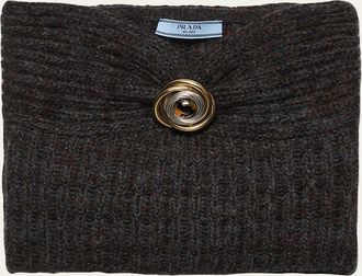Prada Cashmere & Wool Bandeau Top with Brooch