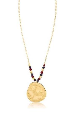 Jardin Large Medallion Pendant Necklace in Purple/Gold at Nordstrom Rack