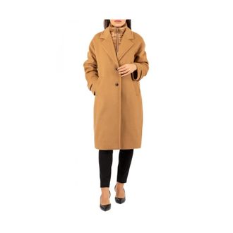 Herno Single-Breasted Coats, female, Brown, S, Cappotto