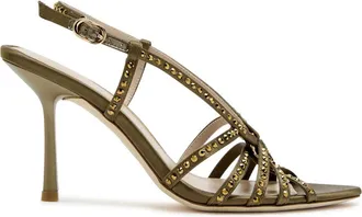Stuart Weitzman Stuart Weitzman Carlyle 85 Embellished Velvet Sandals - Khaki - 38 (IT38/ UK5)