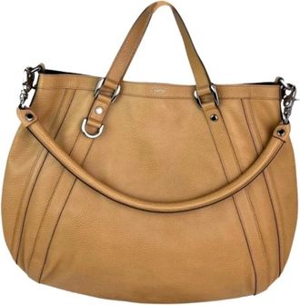 Gucci Pre-owned Handbags, female, Brown, Size: ONE SIZE Pre-owned Abbey Convertible Beige Leather Hobo Shoulder Bag