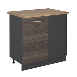 Vicco Armario De Esquina R-line, Gris Noble, 86 Cm, Et Roble