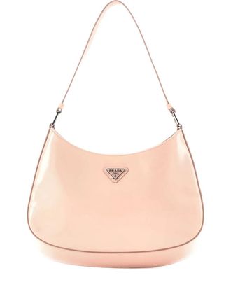 Prada Cleo Shoulder Bag Spazzolato Leather Medium hobo bag - women - Patent Leather - One Size - Neutrals