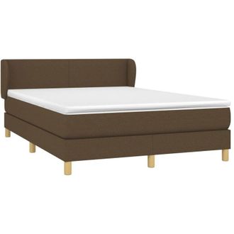 vidaXL Vidaxl - Cama Box Spring Con Colch&oacute;n Tela Marr&oacute;n Oscuro 140x200 Cm