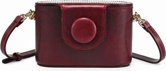 OLD TREND Begonia Genuine Leather Vintage Case Crossbody in Maroon at Nordstrom