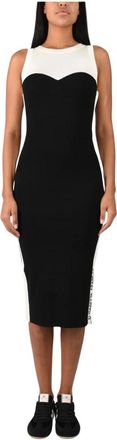 Elisabetta Franchi Abito midi in maglia bicolore - - Dresses - Donna - Nero - M