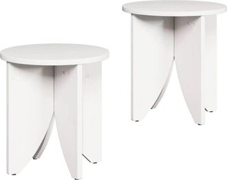 vidaXL Mesa De Caf&eacute; 2 Pcs Blanco 41.5 X 41.5 X 44 Cm Vidaxl