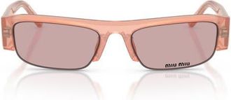 Miu Miu 51mm Rectangular Sunglasses in Opal Pink /Pink at Nordstrom