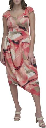 DKNY Printed Asymmetrical Dress