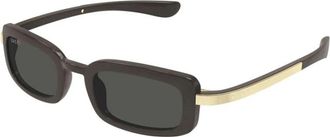 Gucci Vierkante Zonnebril - Heren - Zonnebrillen - Bruin - 47 MM - Nylon - Accessoires