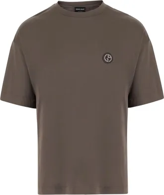 Giorgio Armani Cotton-Blend T-Shirt With Embossed Logo Detail