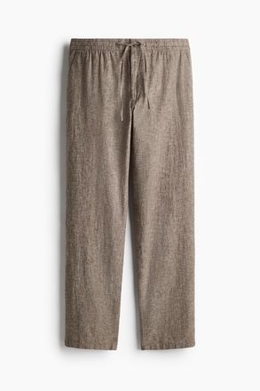 H&M Hose aus Leinenmix in Regular Fit - Dunkelbeige