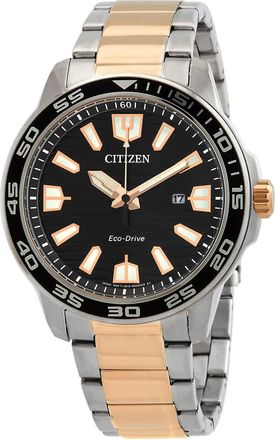 Citizen Eco-Drive Black Dial Two-tone Mens Watch AW1524-84E