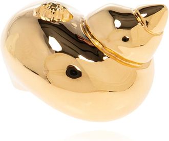 Versace Accessoires, Dames, Geel, 56 MM, Schelp Motief Ring